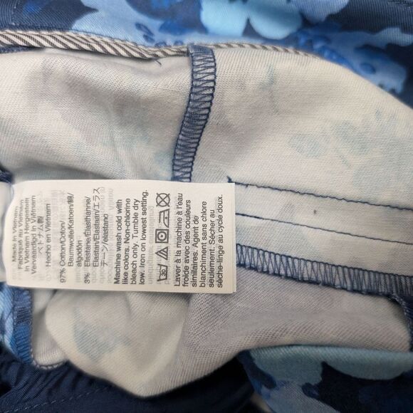 Jcrew Nwot  size 6 stretch cotton Remi pant in watercolor begonias print blue - Picture 9 of 10